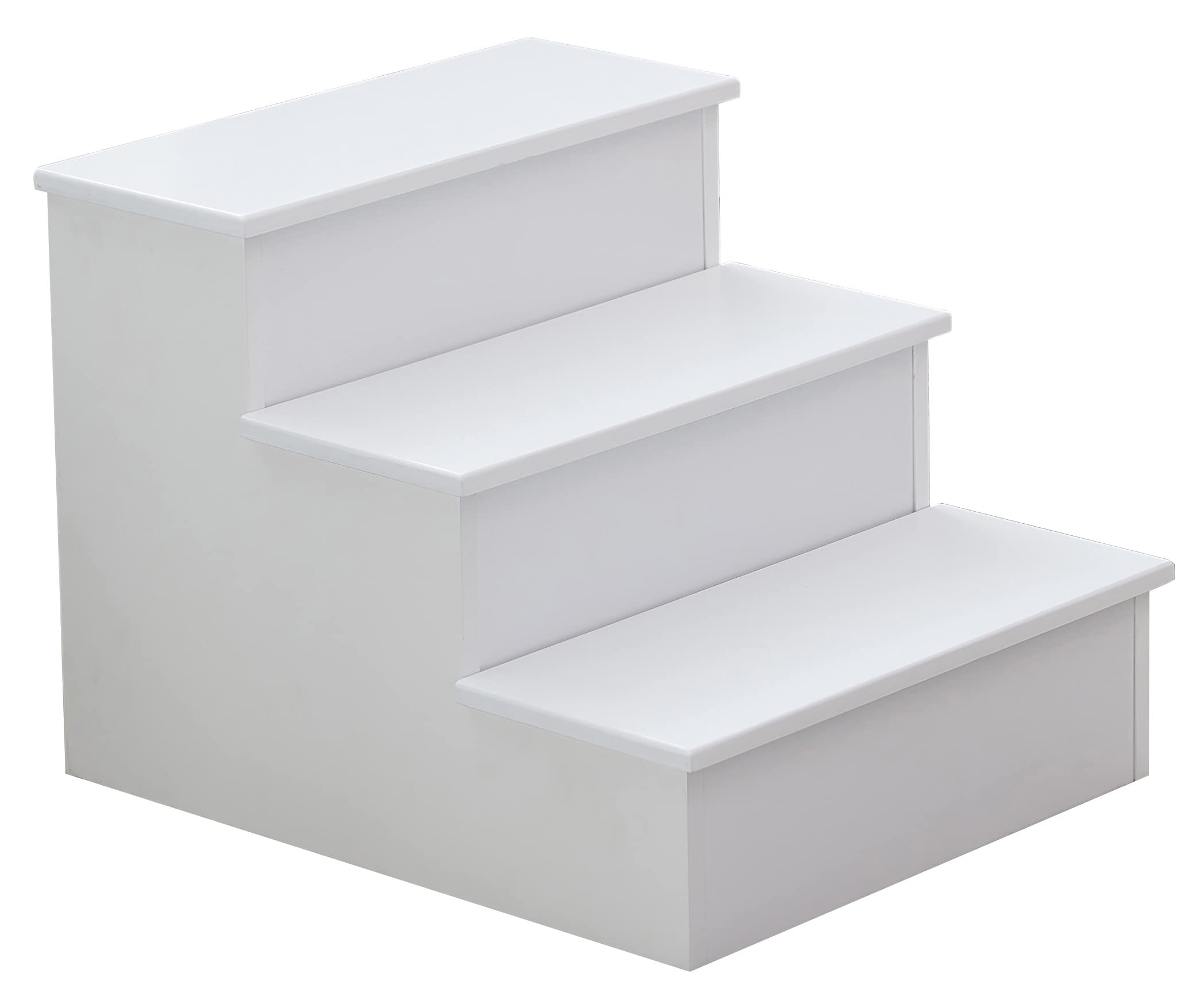 Angle. Kings Brand Furniture - Kings Brand Furniture Darien 3 Step Wood Step Stool for Adults or Kids, Dog Stairs - White.