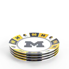 Tervis - Michigan Wolverines Four-Piece Melamine Dinner Plate Set - Multicolor