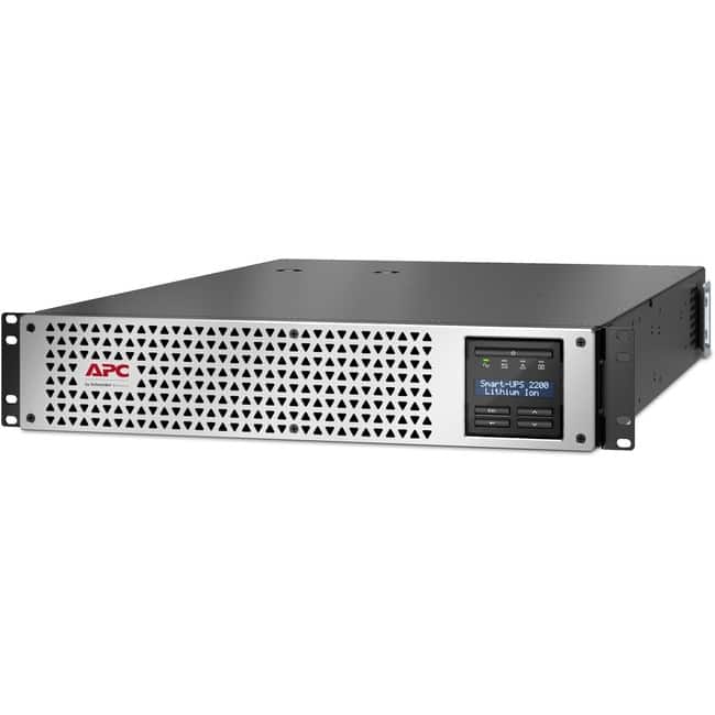 APC - Smart-UPS, Line Interactive, 2200VA, Lithium-ion, Rackmount 2U, 120V, 2x NEMA 5-20R+6x NEMA 5-15R outlets - Black,Silver