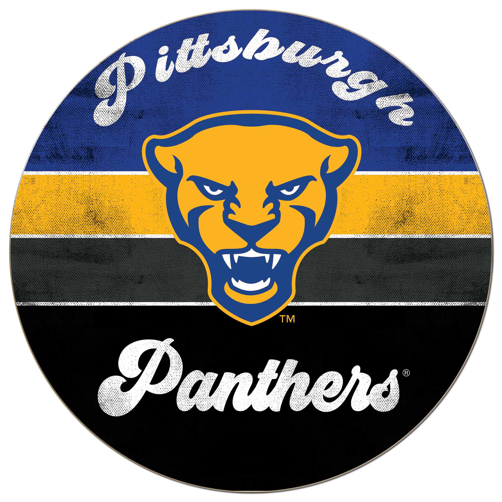 Pitt Panthers 20'' x 20'' Retro Logo Circle Sign