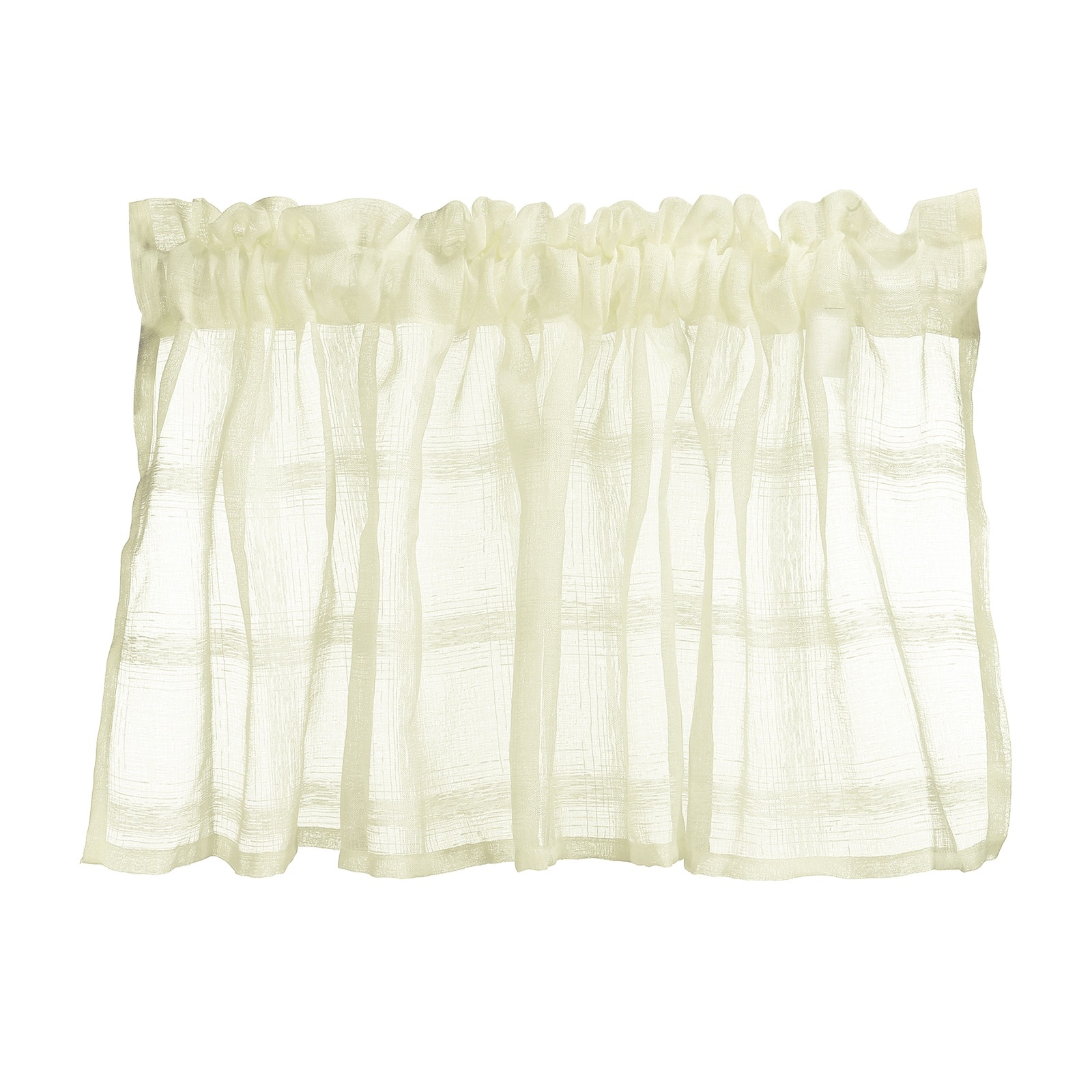 Unique Bargains - Window Valance Curtains, 51x16 Inch, Small Short Light Filtering Sheer for Bedroom Bathroom Living Room - Beige