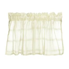 Unique Bargains - Window Valance Curtains, 51x16 Inch, Small Short Light Filtering Sheer for Bedroom Bathroom Living Room - Beige