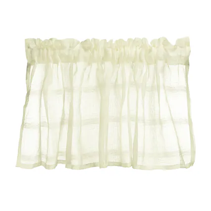 Front. Unique Bargains - Window Valance Curtains, 51x16 Inch, Small Short Light Filtering Sheer for Bedroom Bathroom Living Room - Beige.