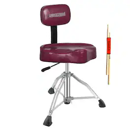 5 CORE - Drum Throne w Backrest 4" Padded Stool Adjustable 24.5" Drummer Chair w 441Lb Capacity - Purple