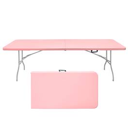 ELEMENT ACE - 8ft Folding Table, Portable Plastic Table for Camping, Picnics, Parties, High Load Bearing Foldable Table - Pink