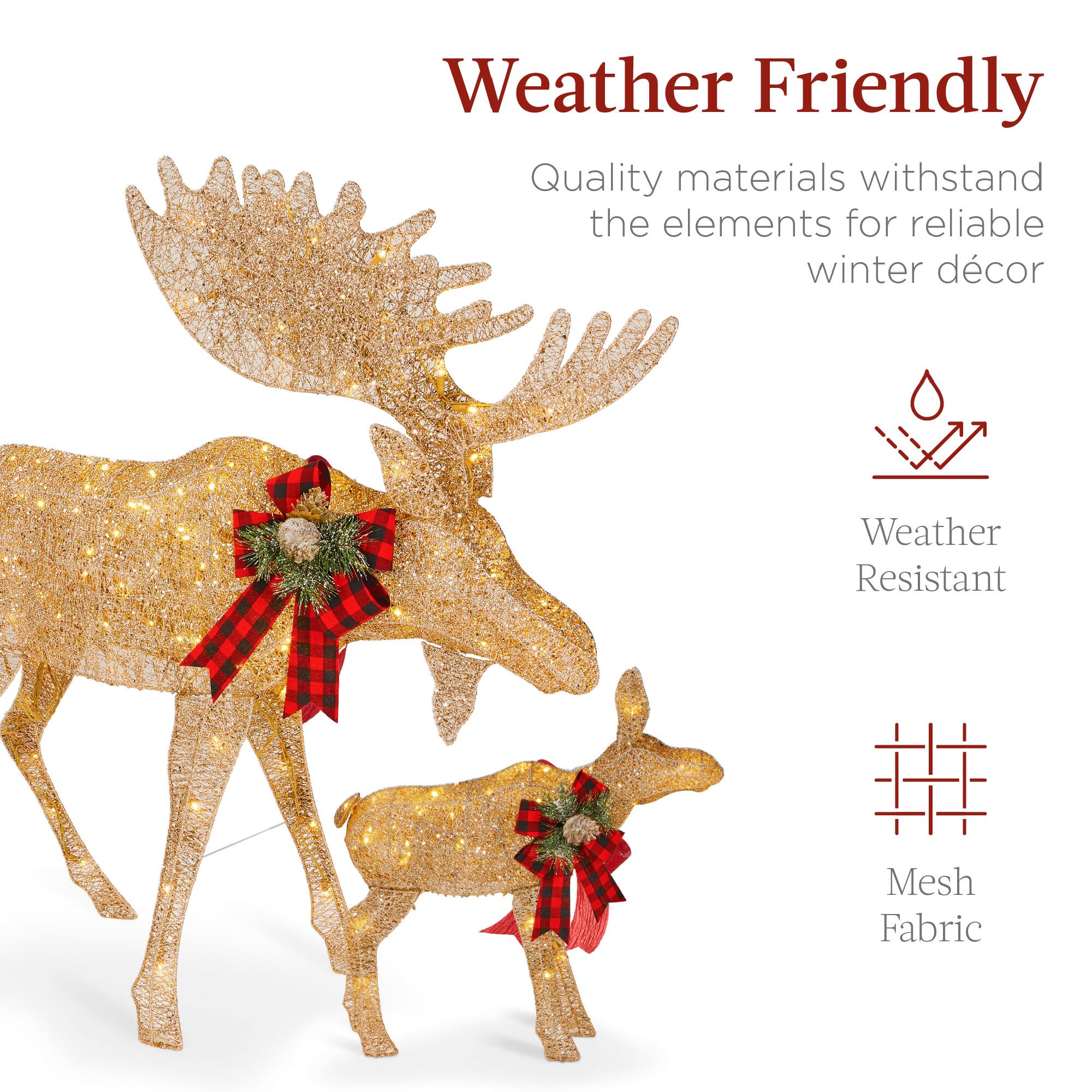 Weather Friendly

Quality materials withstand the elements for reliable winter décor

Weather Resistant

Mesh Fabric