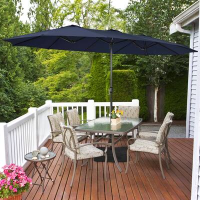 Costway 15FT Double Sided Twin Patio Umbrella Sun Shade