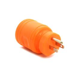Ceptics - L5-20R to NEMA 5-15P Plug Adapter, 20A Locking Female to 15A Standard Male Connector, Industrial Grade - Orange