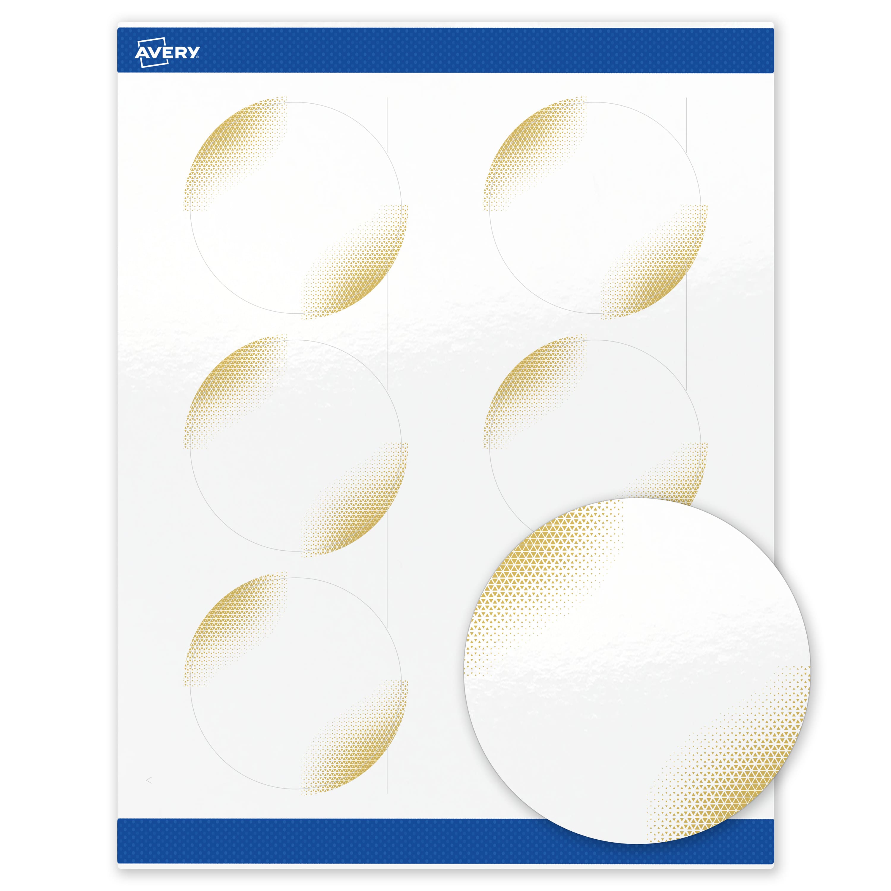 "Avery - Labels, 3"" Diameter, Glossy Gold Blush - White" price history on PriceWatchPro