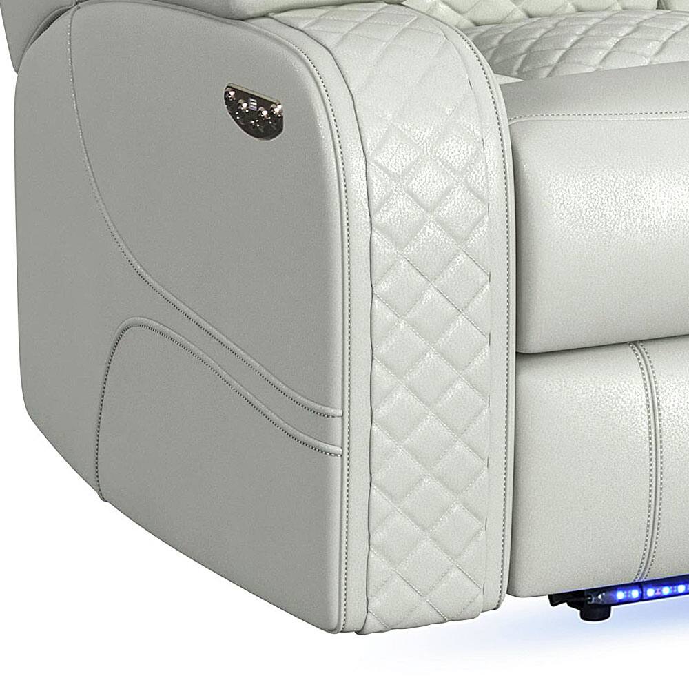 Alt View 1. Elements - Carlo Power Motion Sofa with Power Headrest - Pebble Oyster - White.
