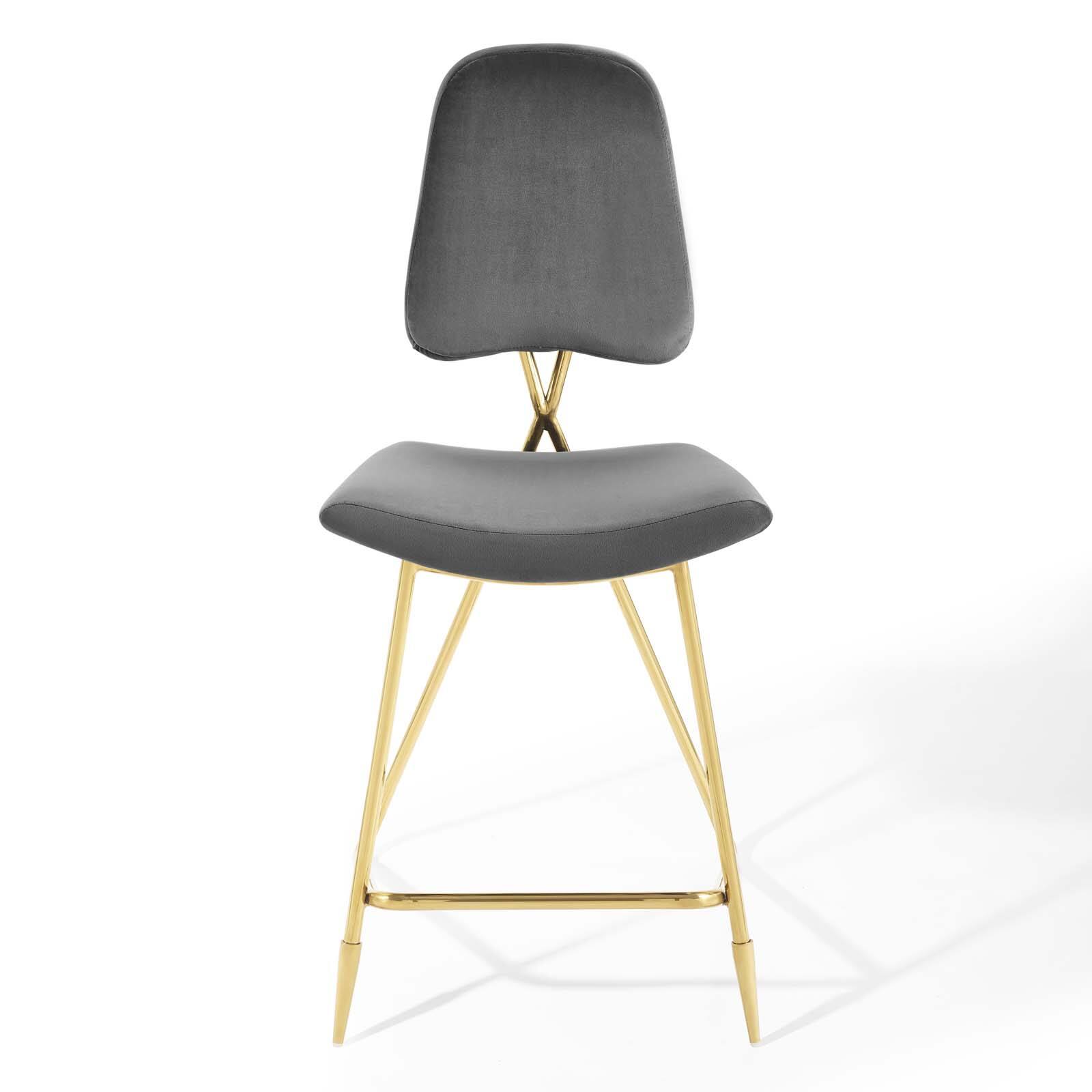 Alt View 4. Modway - Ponder Performance Velvet Counter Stool by Modway - Gray.