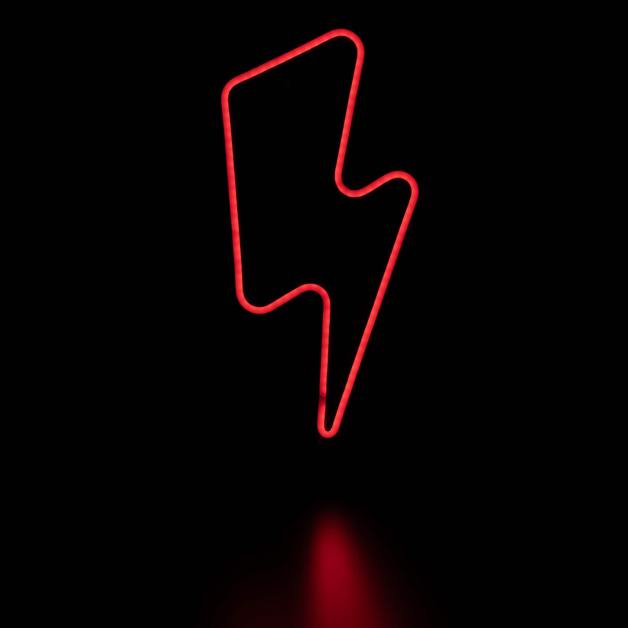 Northlight - LED Lightening Bolt Neon Lighted Wall Art - 18.75" - Red