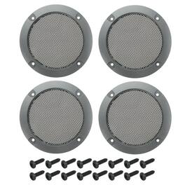Unique Bargains - 4pcs Speaker Grill Mesh Metal Woofer Guard Protector ABS Frame with Screws for Home Audio Car Speaker - Black Iron Gray