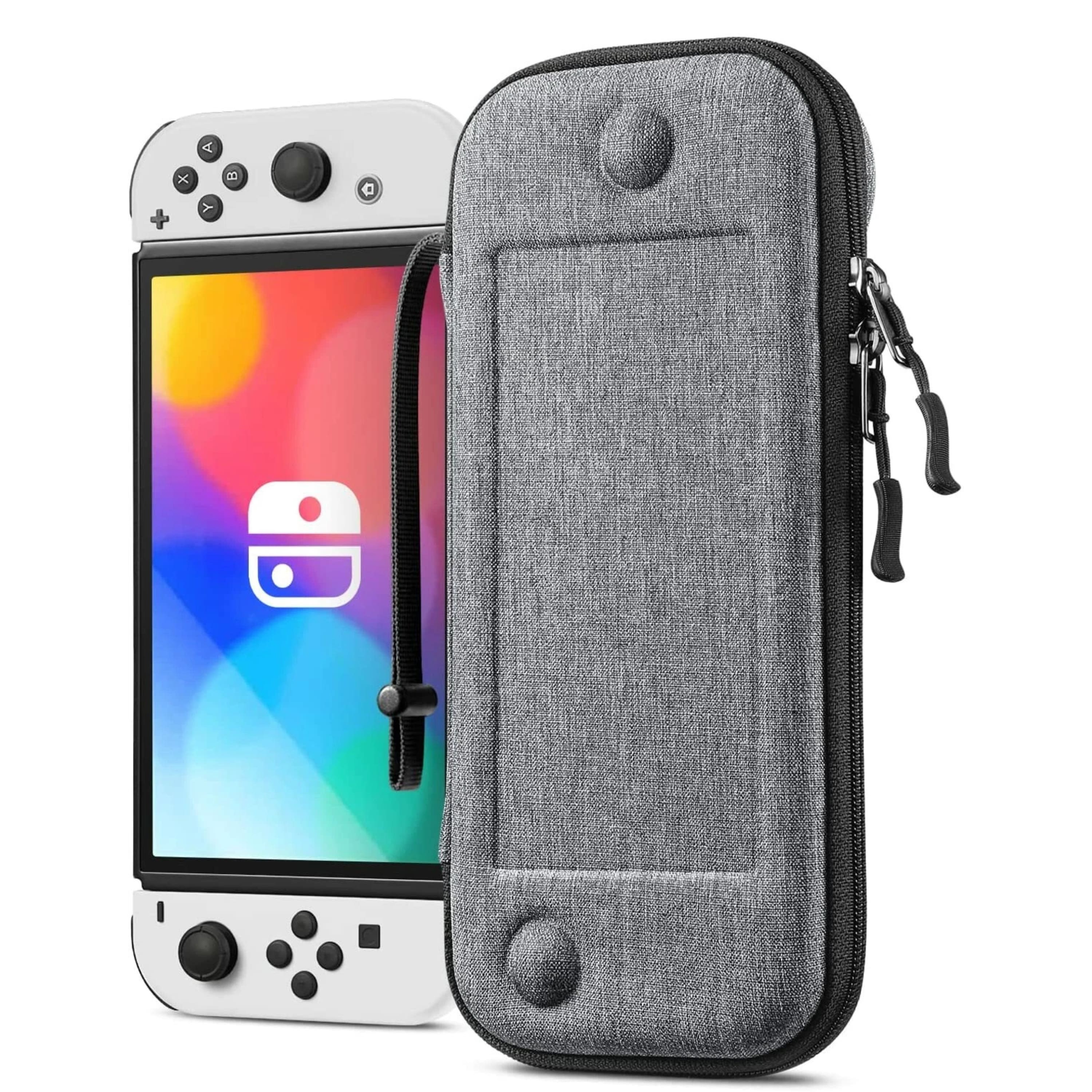 Kitcheniva - Hard Shell Travel Case For Nintendo Switch OLED 2021 And Switch 2017 - Gray
