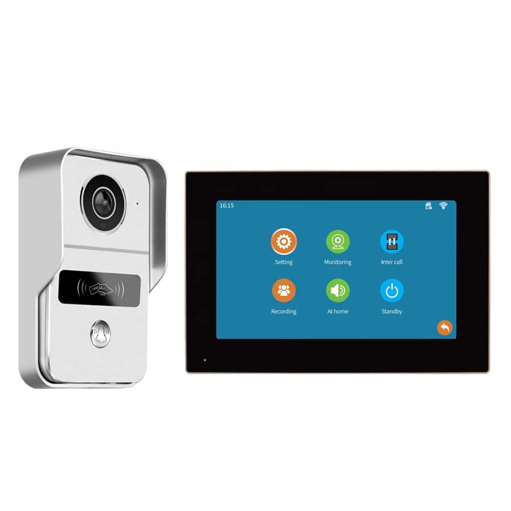 Cluzine - Tuya Smart Video Standard Doorbell with 7" Indoor Monitor,2-Way Audio,Alexa/Google Compatible