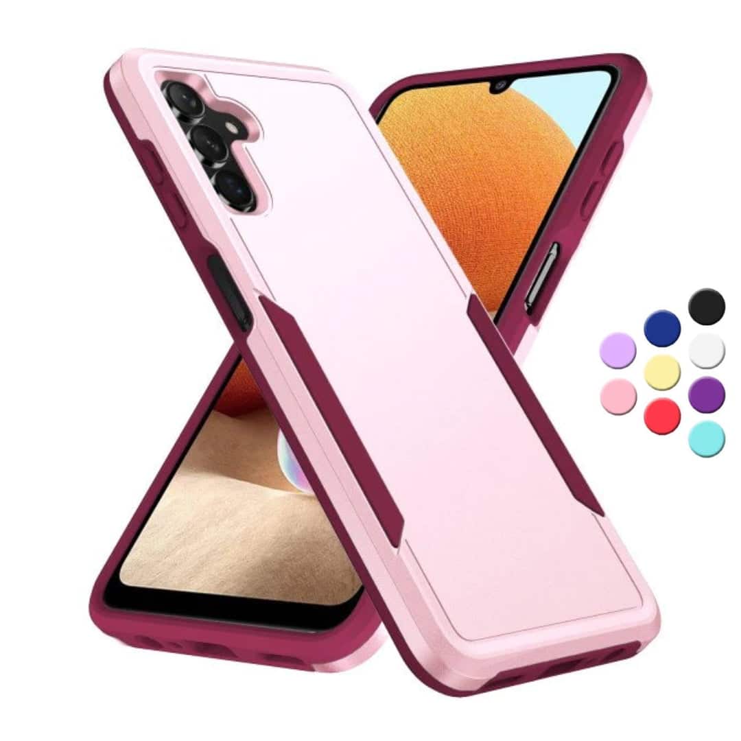 Entronix - Galaxy A03s Case - Soft-Touch Dual-Layer Protective Cover - Pink