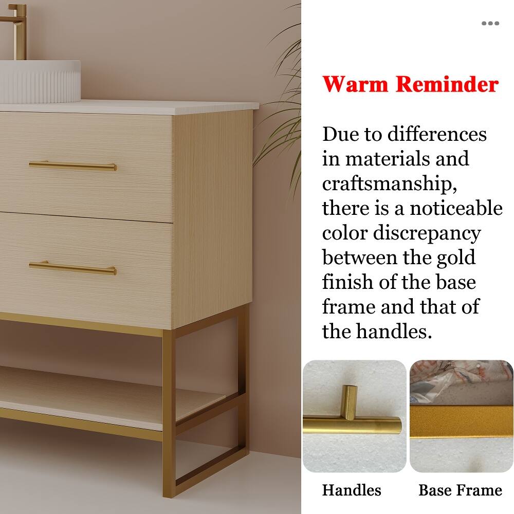Warm Reminder

Due to differences in materials and craftsmanship, there is a noticeable color discrepancy between the gold finish of the base frame and that of the handles.

Handles
Base Frame