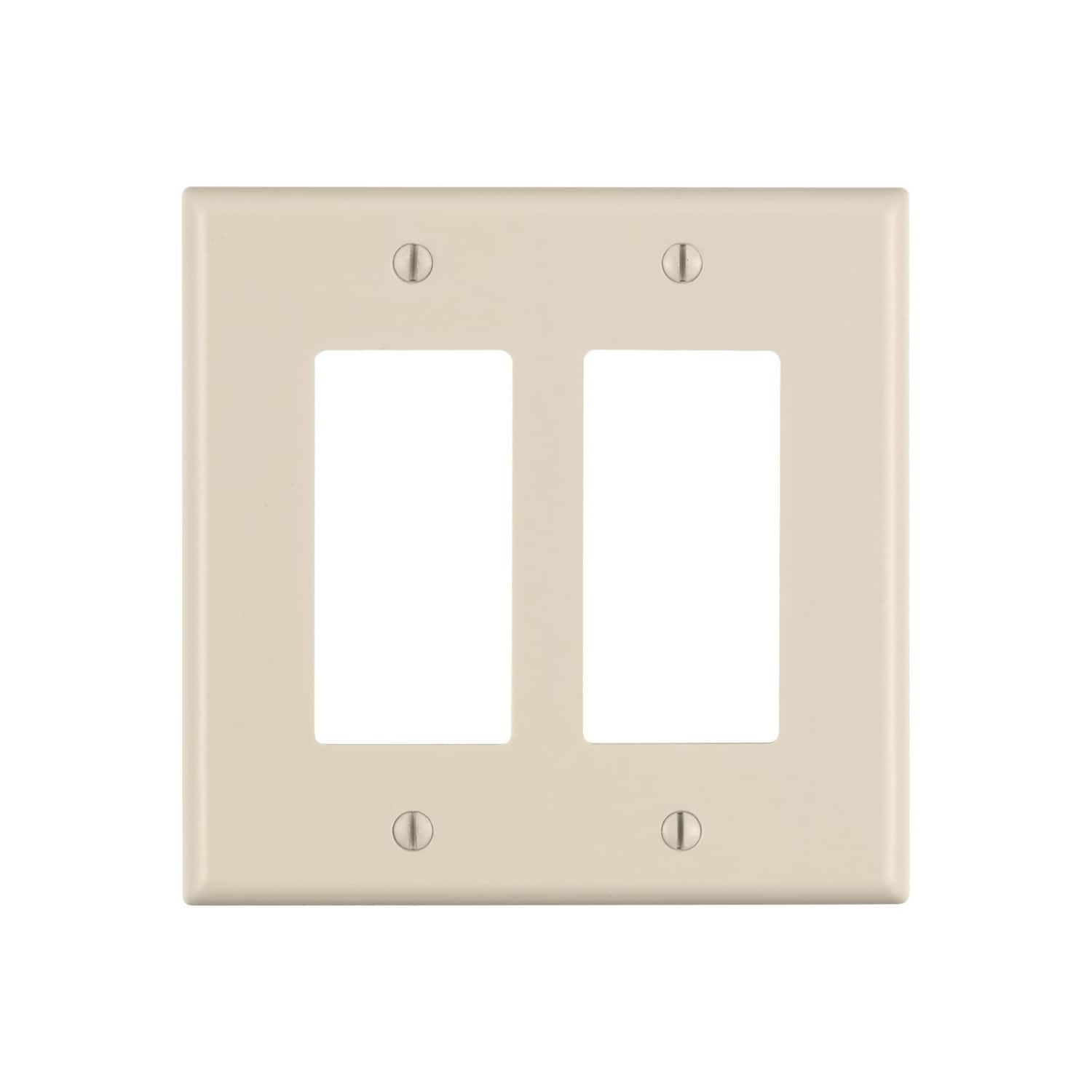 Leviton - Decora 2 gang Thermoset Plastic Decorator Wall Plate 1 pk - Light Almond