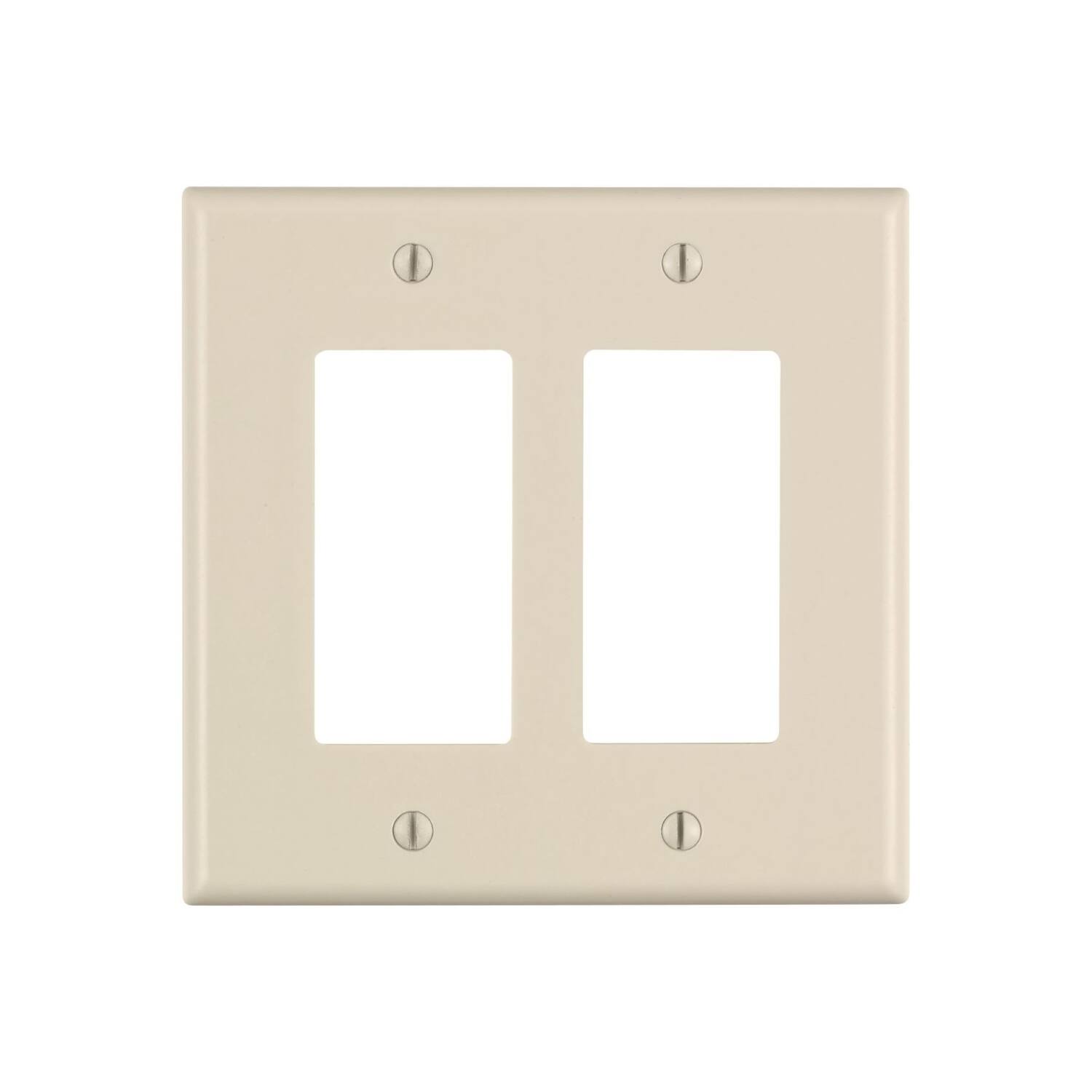 Leviton - Decora 2 gang Thermoset Plastic Decorator Wall Plate 1 pk - Light Almond