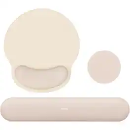 mosiso - Mouse Pad with Wrist Rest Support, 3-in-1 Gel Memory Foam Ergonomic Mouse Pad Set Non-Slip Base for Home/Office/Game - Apricot