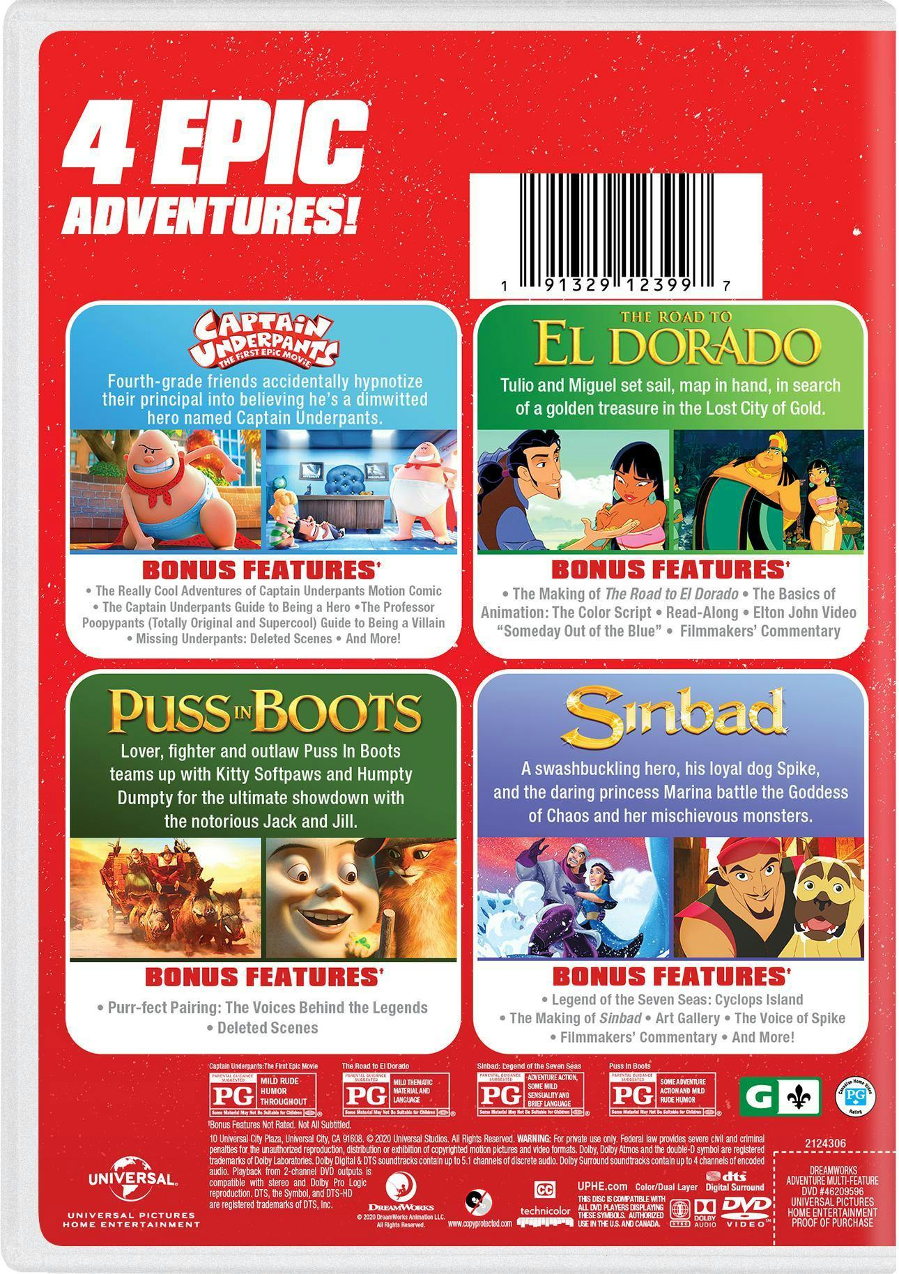 DreamWorks 4 Movie Collection (Captain Underpants: The First Epic