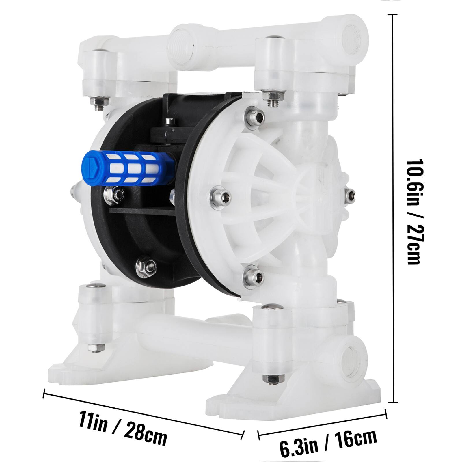 10.6in / 27cm  
11in / 28cm  
6.3in / 16cm