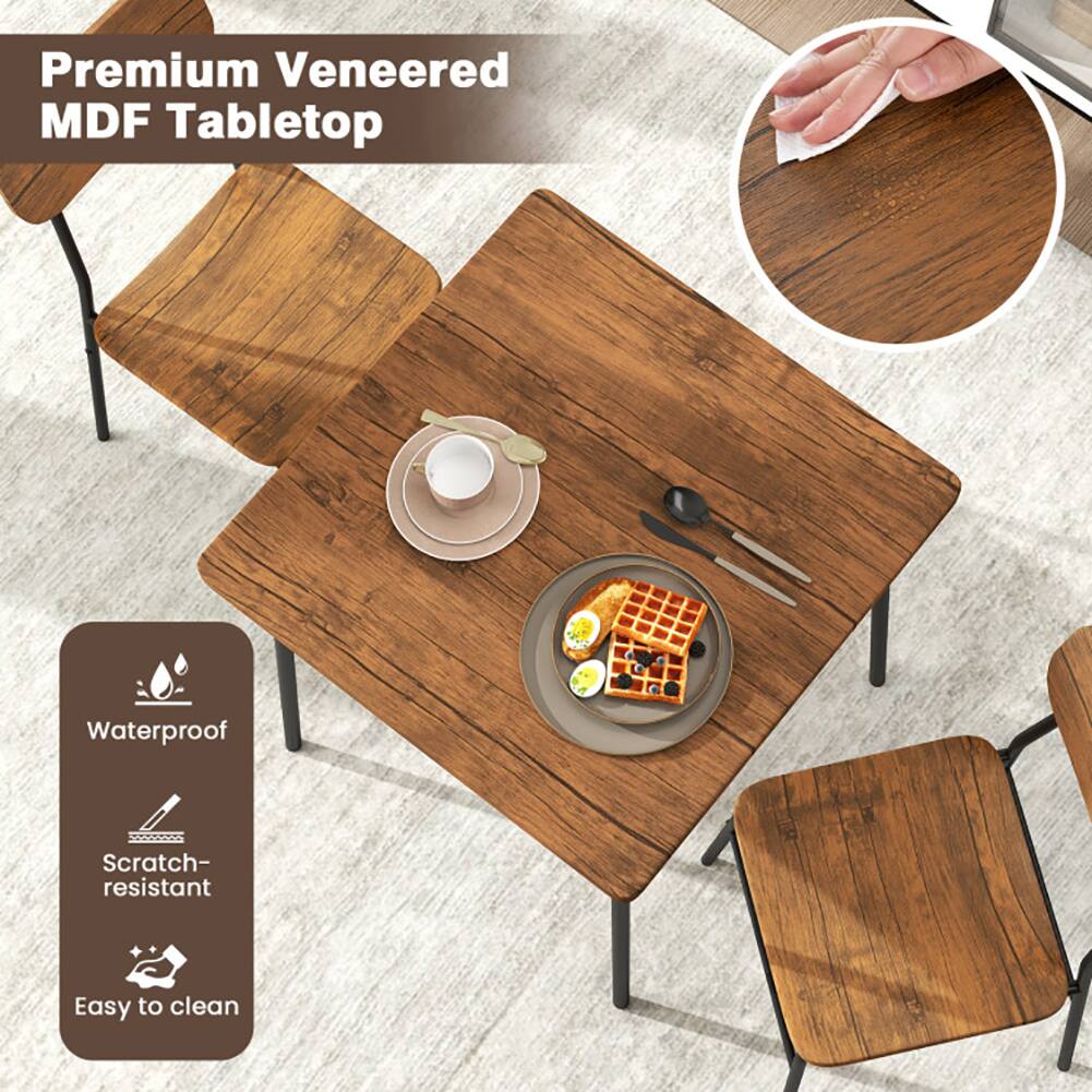 Premium Veneered MDF Tabletop

- Waterproof
- Scratch-resistant
- Easy to clean