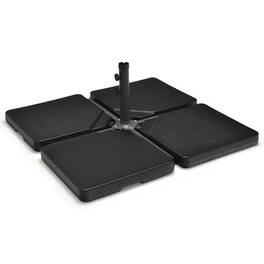 Pefilos - 4 Pieces 13L Cantilever Offset Patio Umbrella Base with Easy-Fill Spouts Patio Market Table Umbrella - Black