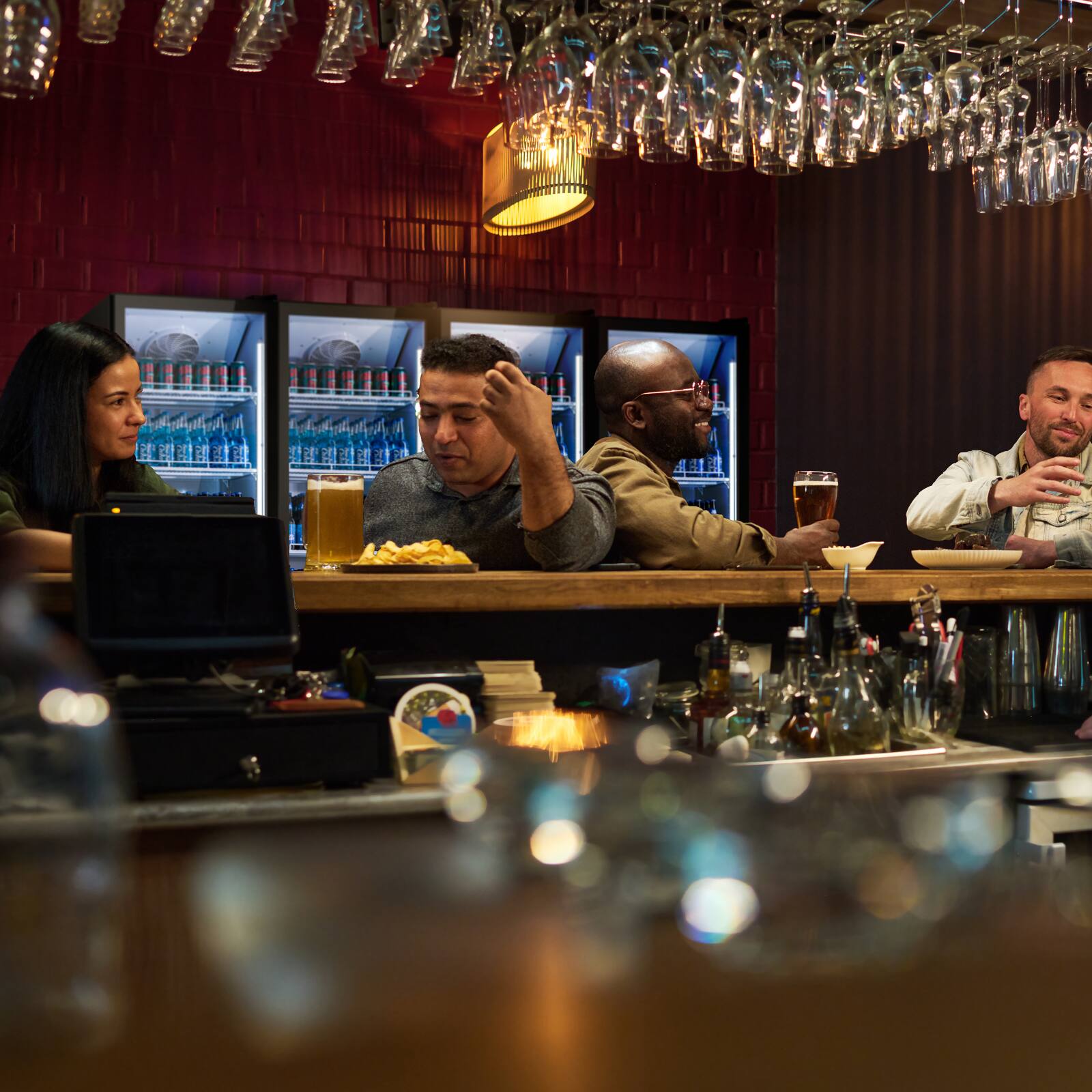 Alt View 8. Yeego - 17.48 Cu. Ft. Commercial Beverage Merchandiser Display Refrigerator - Holds 250 Cans, LED Lighting & Adjustable Shelves - black.