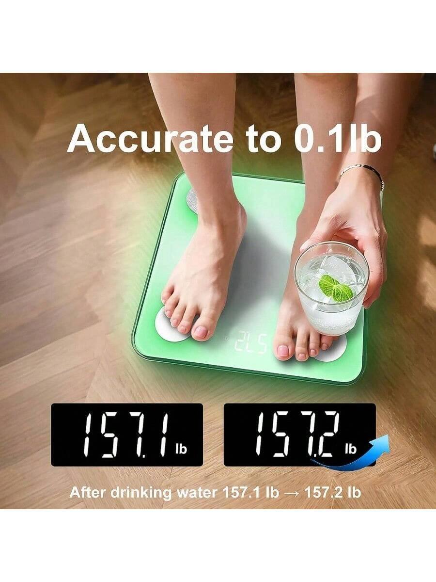 Accurate to 0.1 lb

157.1 lb → 157.2 lb

After drinking water 157.1 lb → 157.2 lb