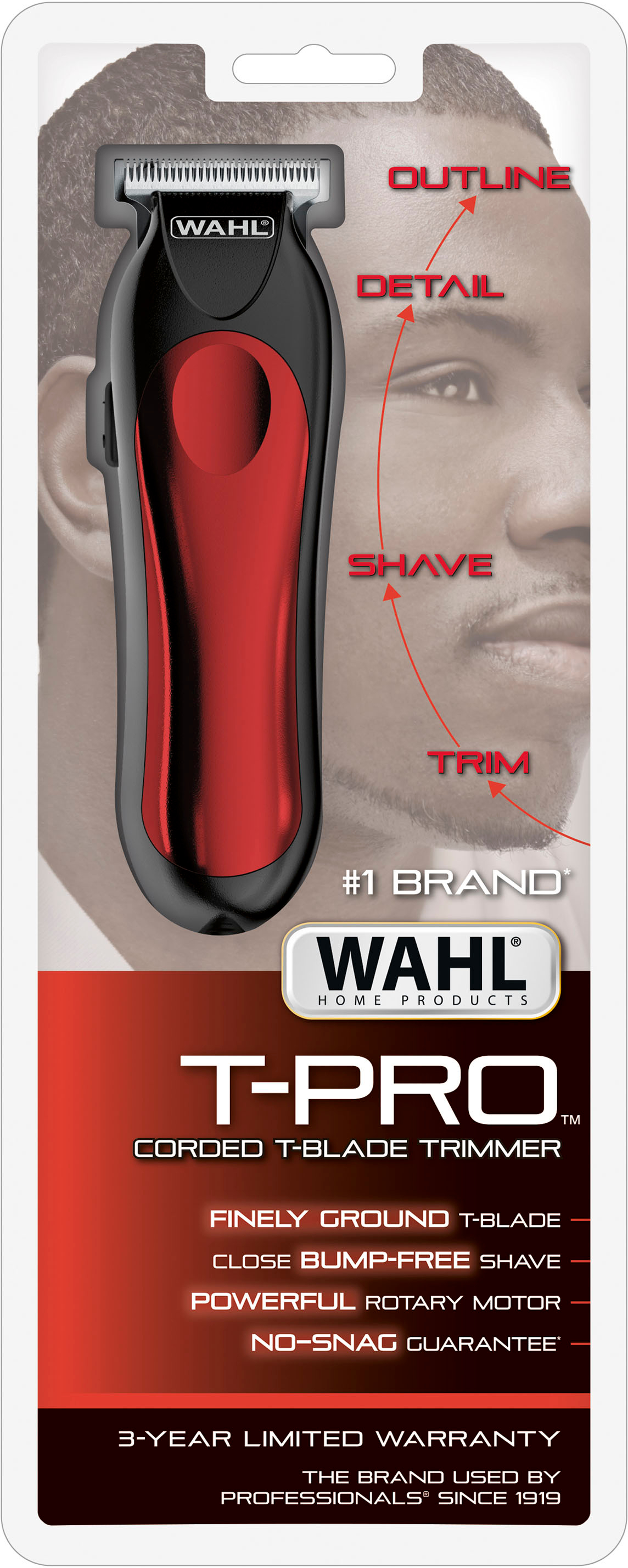 Wahl - T-Pro Corded Trimmer/Shaver - Black