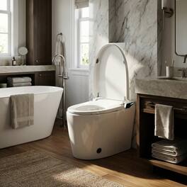 TOTTE - Smart Toilet with Auto Open Lid & Foot Sensor - Intelligent One-Piece Bidet Toilet,Heated Seat Warm Water Wash Air Dryer - White