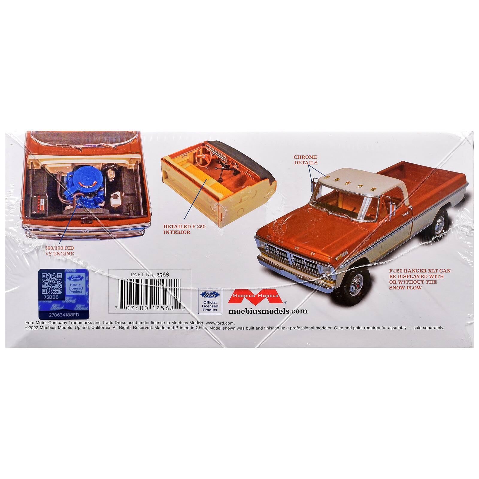 Moebius Models Skill 3 Model Kit 1972 Ford F 250 Ranger XLT Pickup ...