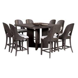 Manhattan Lane - Zoko 7pc Counter Height Dining Table Set, Polyester, Ash Gray Wood - Ash Gray, White