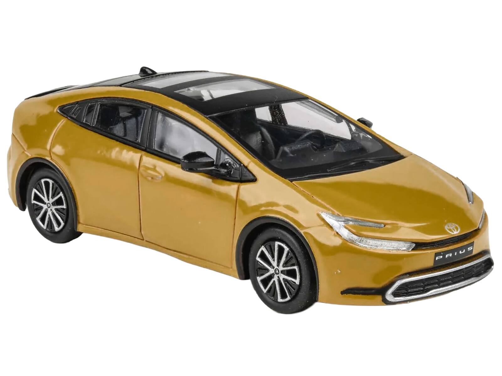 Alt View 3. Paragon - 2023 Toyota Prius Maximum Yellow with Black Top and Sun Roof 1/64 Diecast Model Car by Paragon.