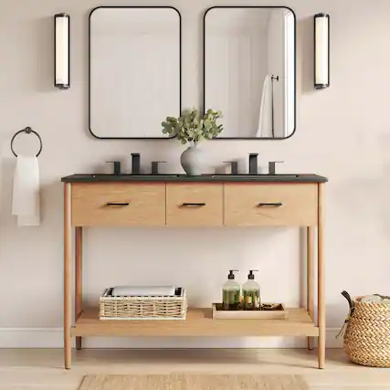 Front. Modway - Zaire Bathroom Vanity Basin Included by Modway - Natural Black.