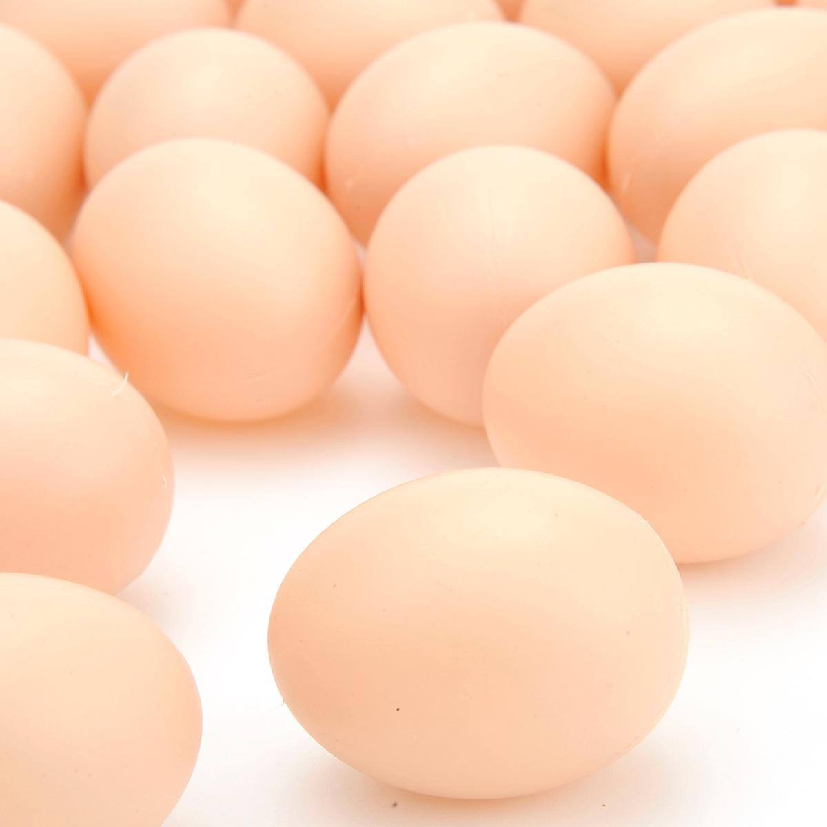 Alt View 2. JuzToys - 30pcs Kids Realistic Chicken Eggs Toys, Play Food Toy Eggs for Pretend Play, Easter Decor, Egg Hunt Game - Brown.