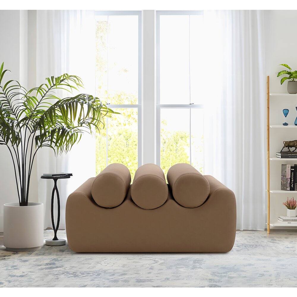 Alt View 1. Meridian Furniture - Rumble Brown Vegan Leather Bench - Brown.
