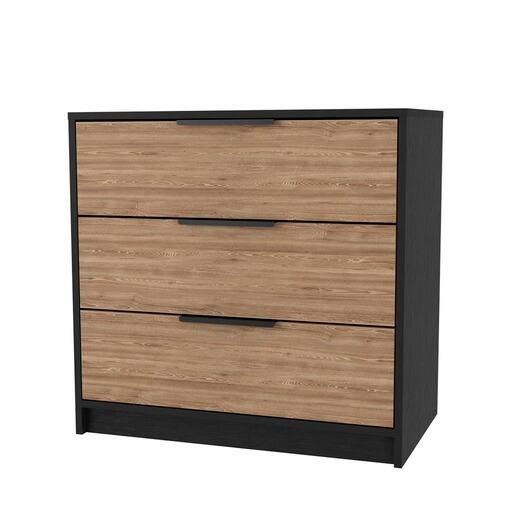 Angle. TinyHomie - Washington Three Drawer Dresser - Multicolor.