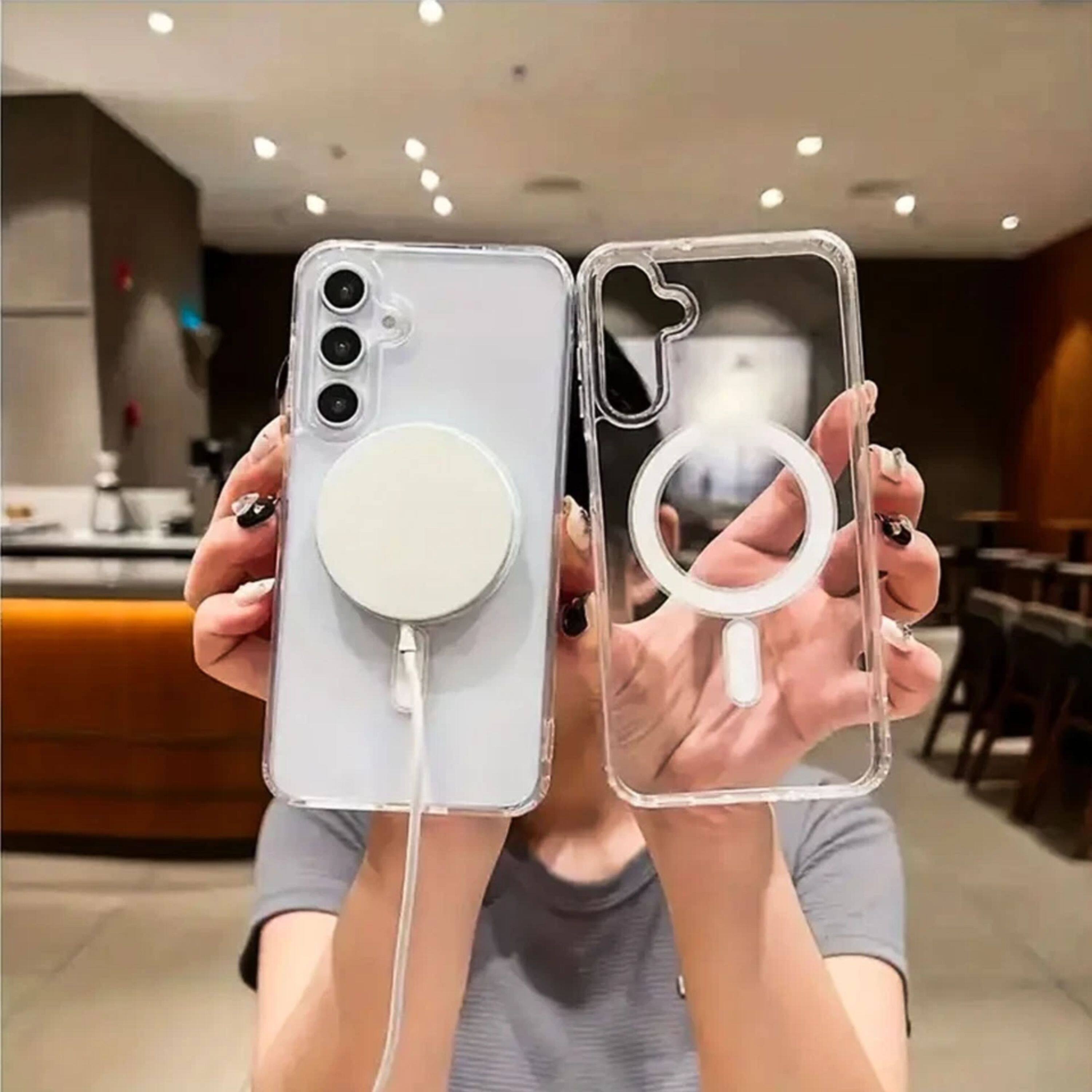 Back. Kitcheniva - Crystal Clear Magnetic Phone Case For Samsung Galaxy S23 Ultra - Clear.