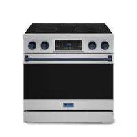 Gordon Ramsay Series by Thor Kitchen 6.0 Cu. Ft Freestanding Electric Range with Navy Blue Hardware - Stainless Steel - Front_Zoom