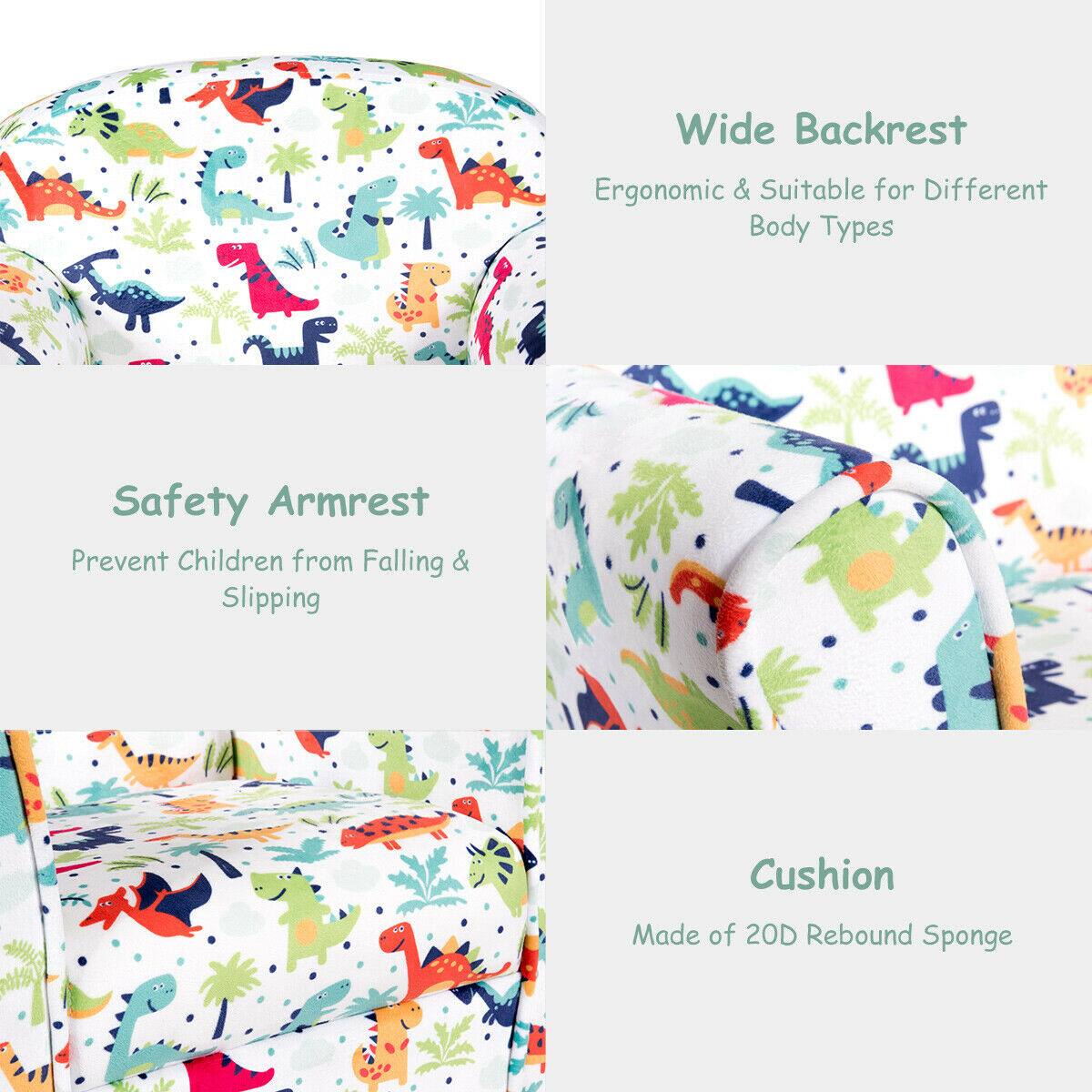 - Wide Backrest
  - Ergonomic & Suitable for Different Body Types

- Safety Armrest
  - Prevent Children from Falling & Slipping

- Cushion
  - Made of 20D Rebound Sponge