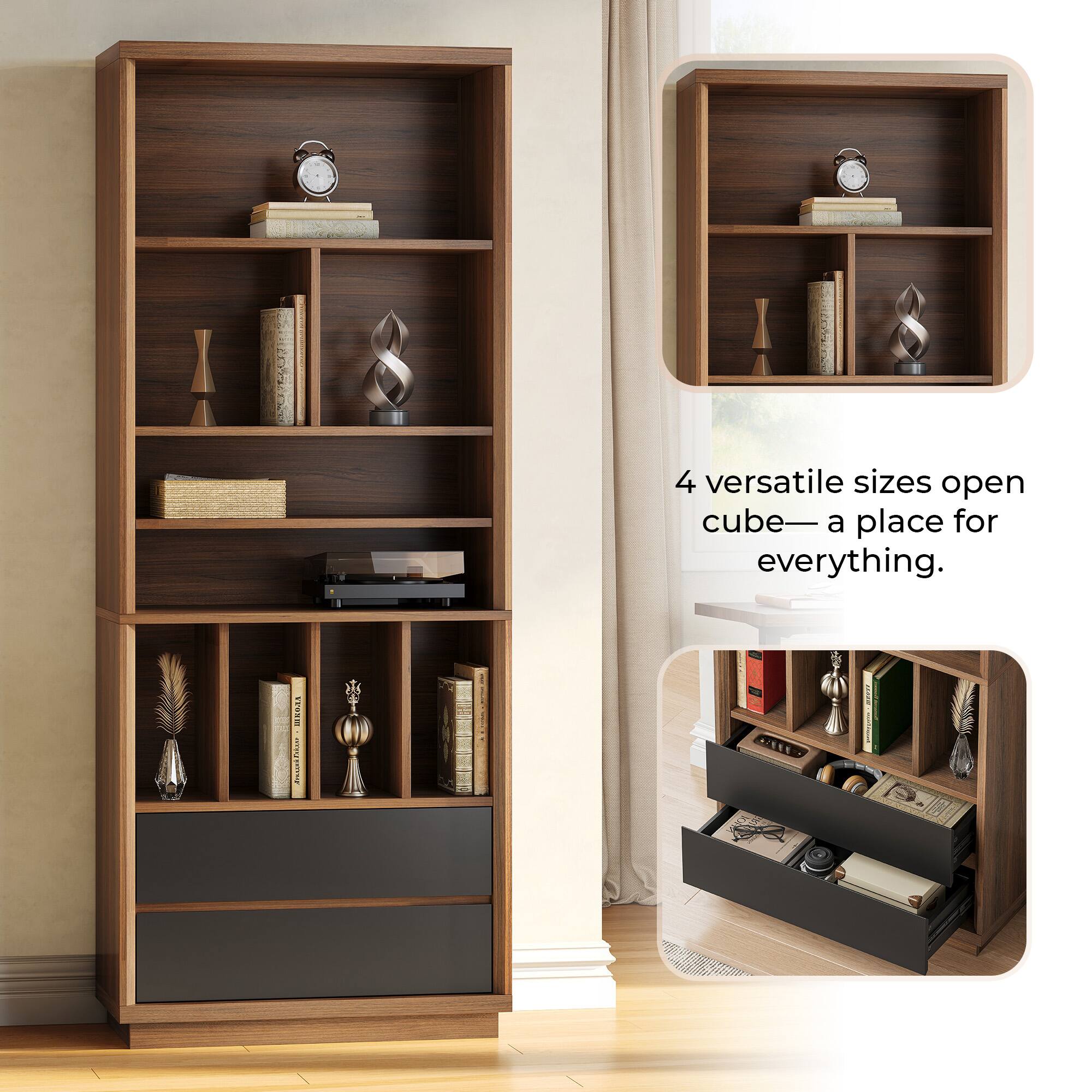 4 versatile sizes open cube—a place for everything.