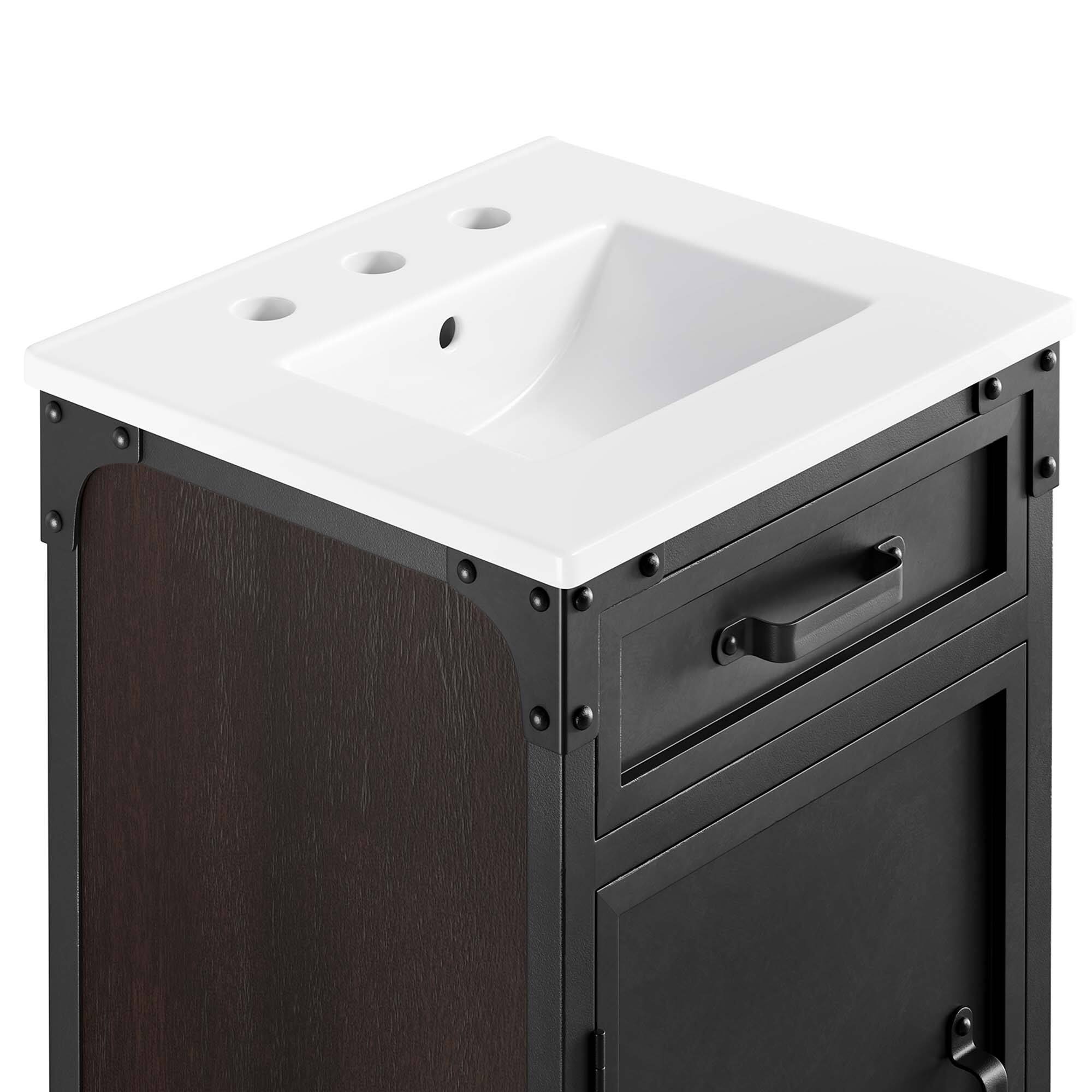 Alt View 4. Modway - Steamforge Bathroom Vanity Basin Included by Modway - White black.