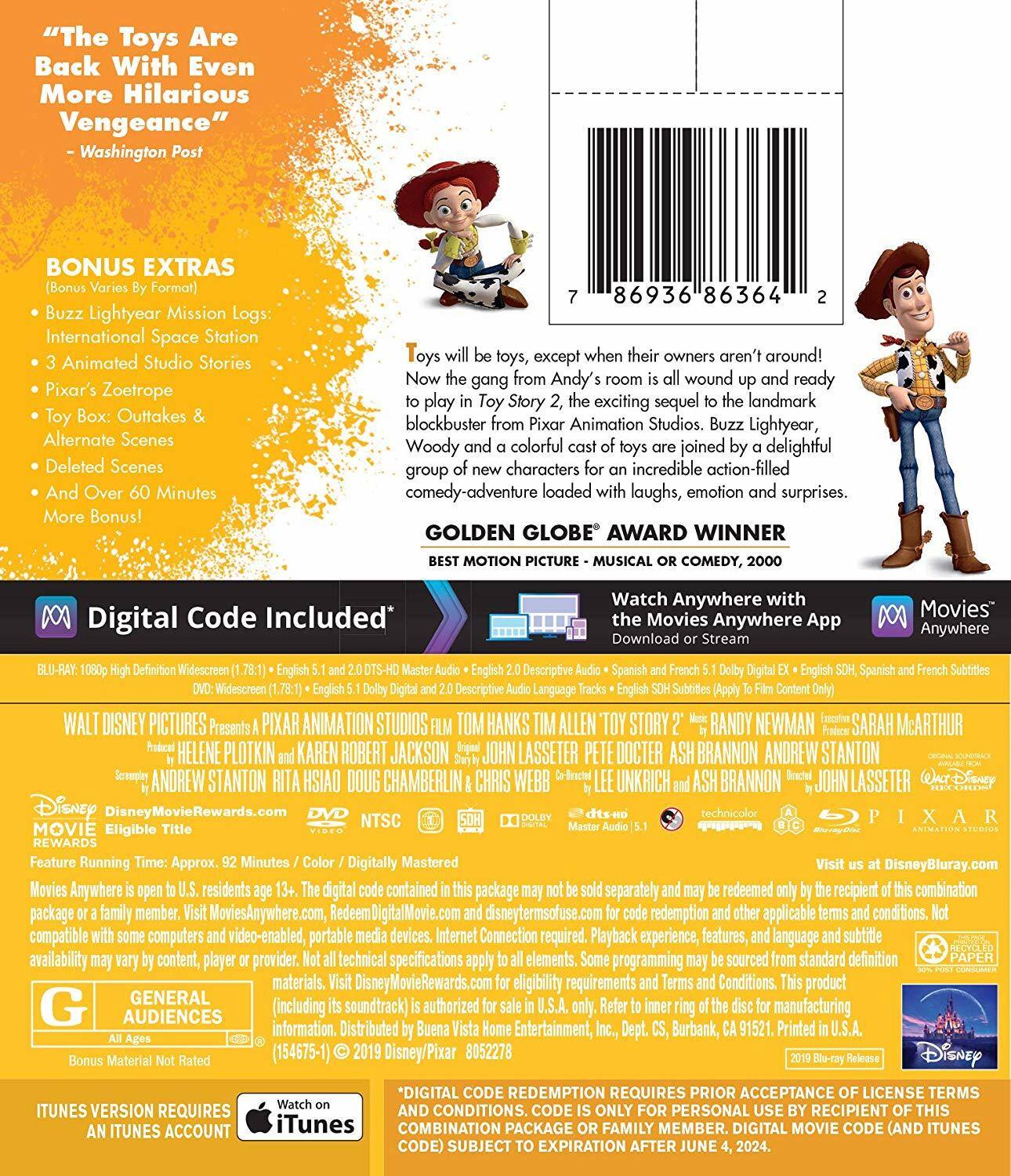 Alt View 1. Toy Story 2   - BLU-RAY.