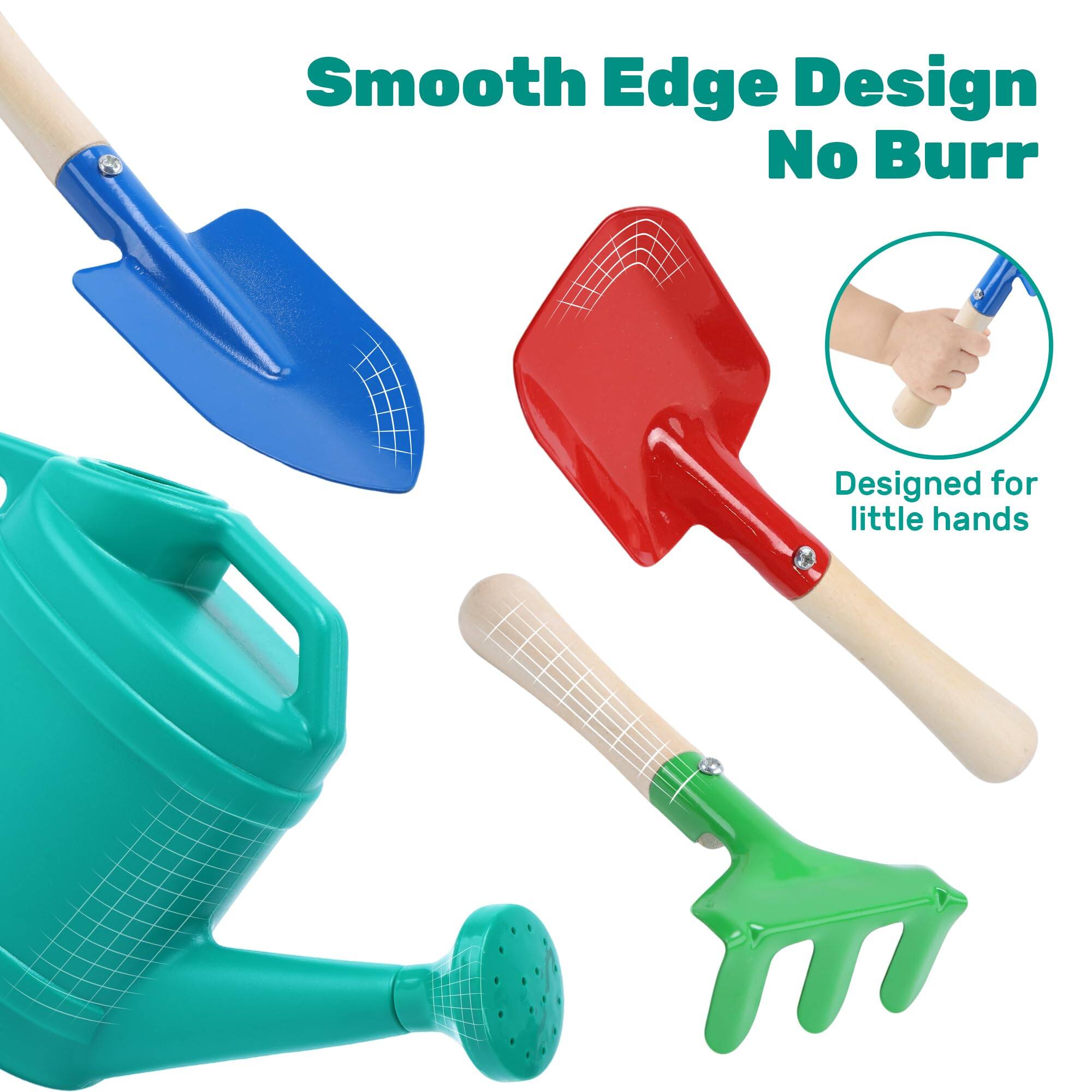 CUTE STONE Kids Gardening Set with Wheelbarrow for Plant Growing Kit ...