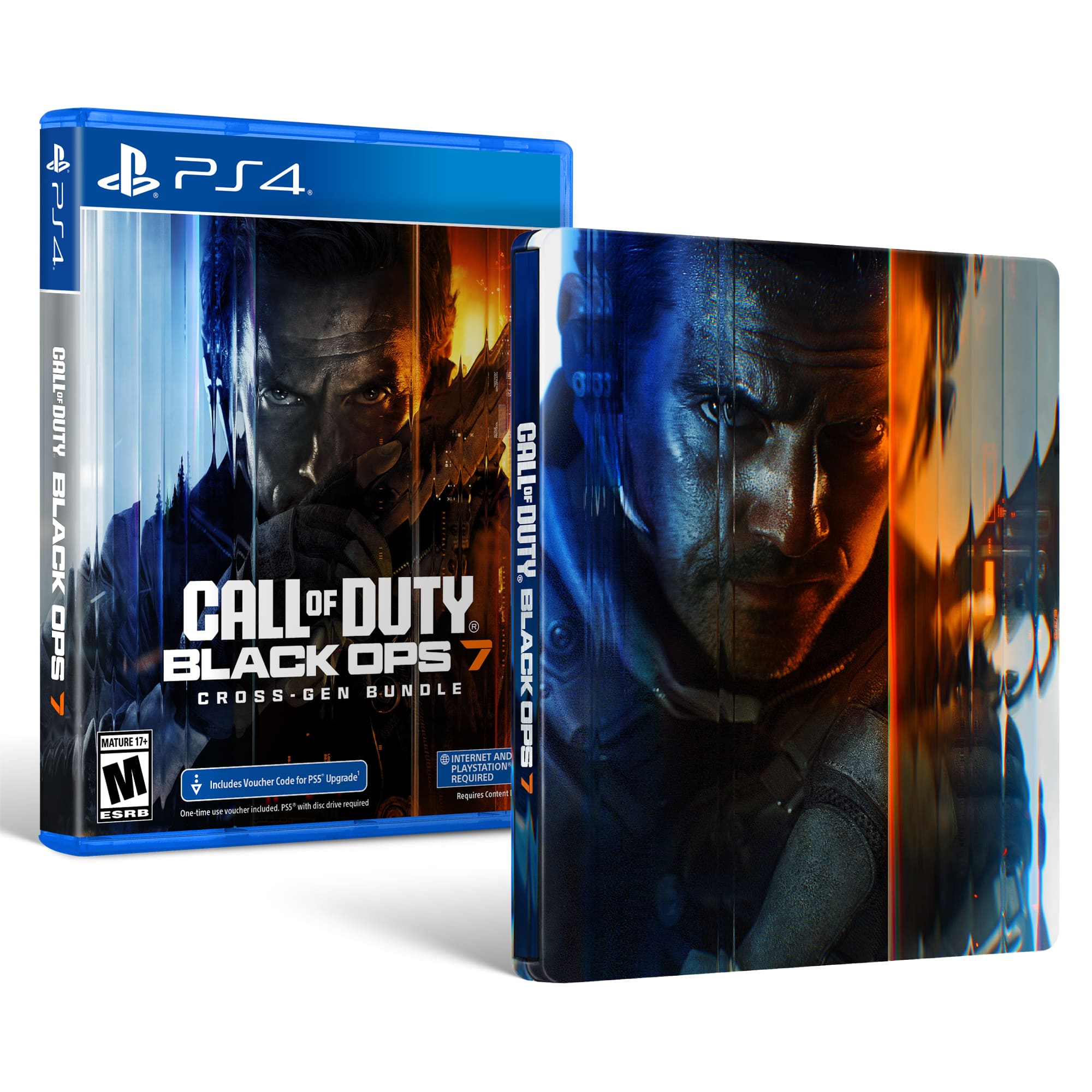 PS4 CALL OF DUTY BLACK OPS 7 CROSS-GEN BUNDLE
MATURE 17+
ESRB
Includes Voucher Code for PS5 Upgrade
One-time use voucher included. PS5 with disc drive required
INTERNET AND CONTENT REQUIRED