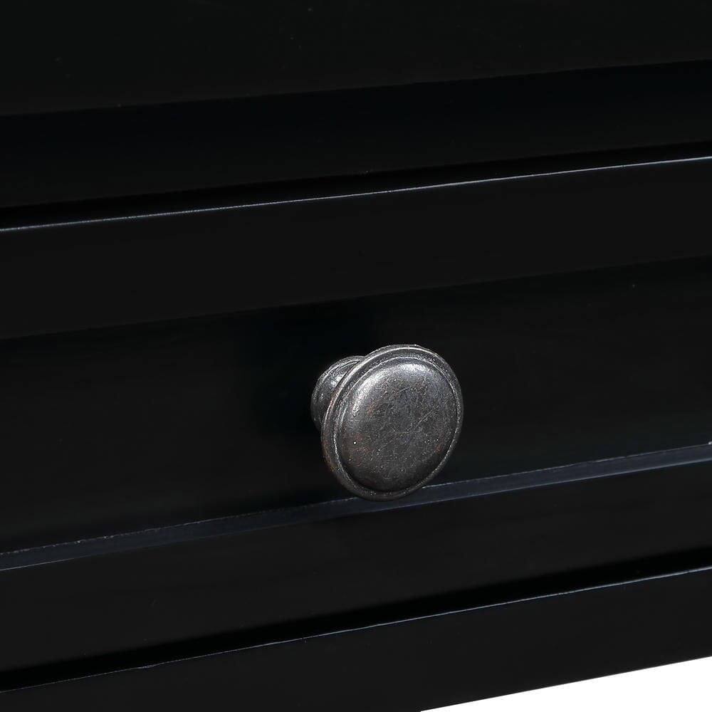 Angle. Kadyn - 36'' Farmhouse Pine Wood Console Table Entry Sofa Table with 4 Drawers & 1 Storage Shelf for Entryway Living Room, Black - Black.