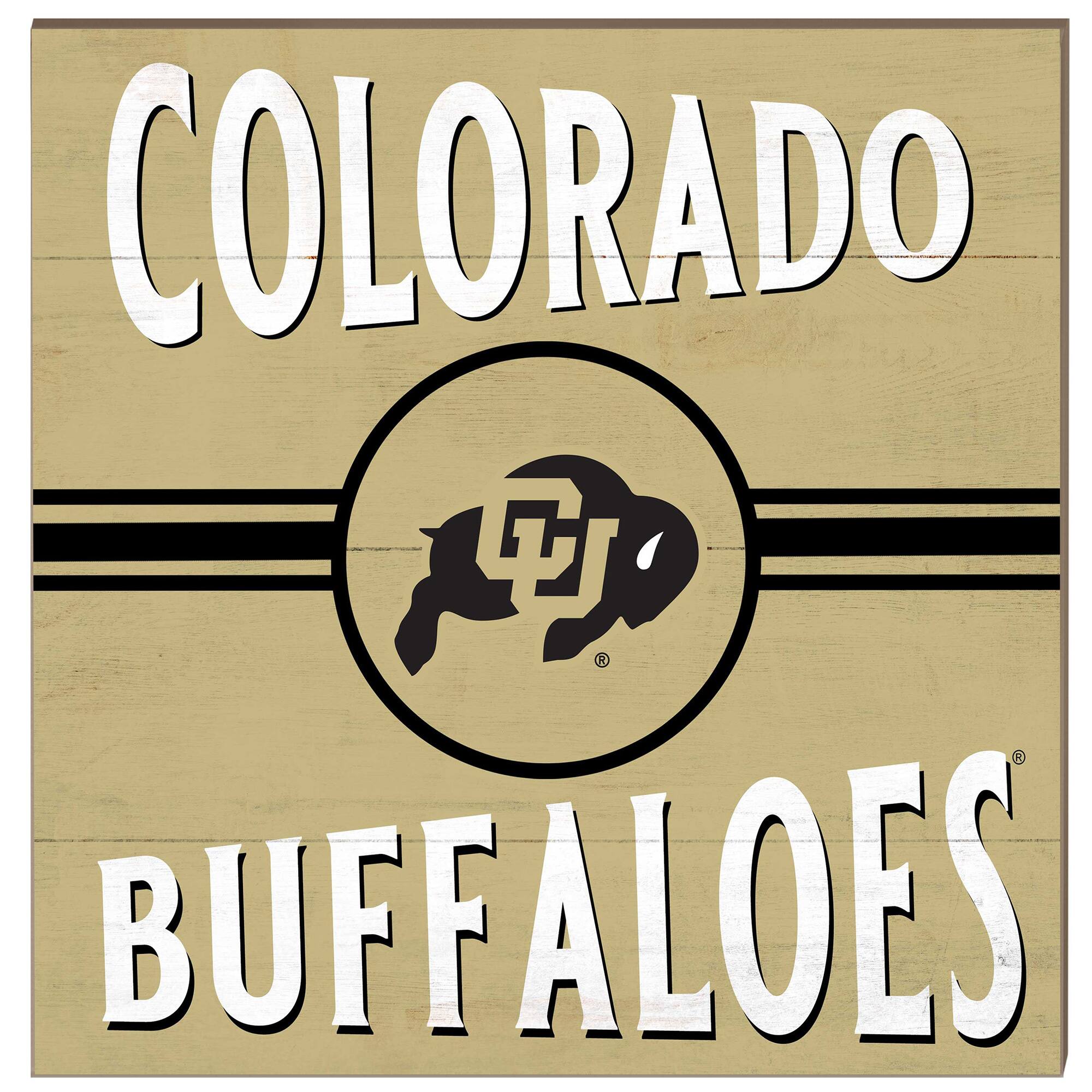 Colorado Buffaloes 10'' x 10'' Retro Team Sign