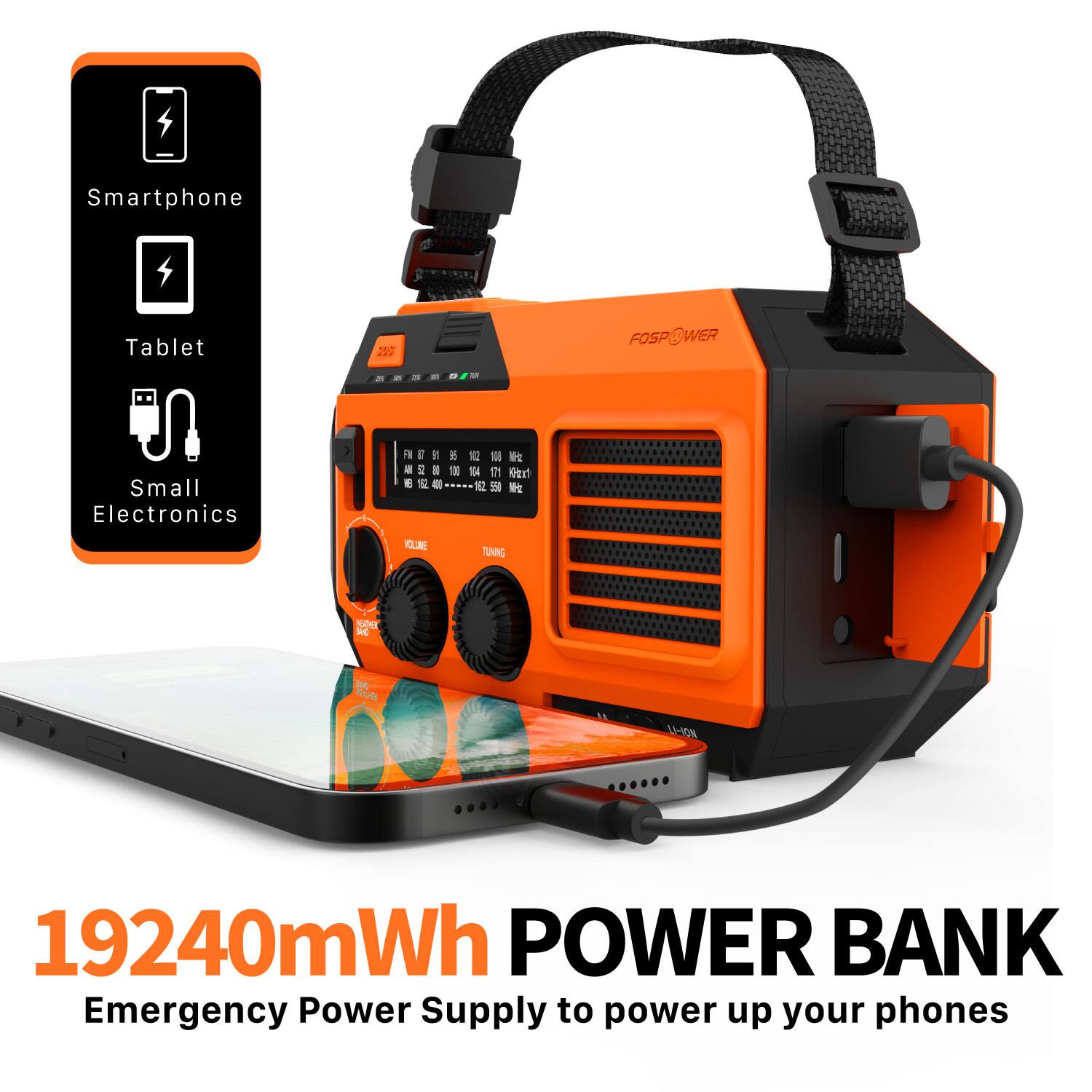Smartphone Tablet Small Electronics 19240mWh POWER BANK Emergency Power Supply to power up your phones
